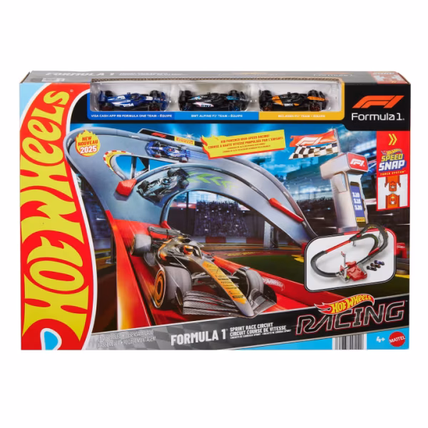 Hot Wheels F1 Temel Yarış Pisti Ve 1:64 Ölçekli 3 Metal Oyuncak Araba - JNN32