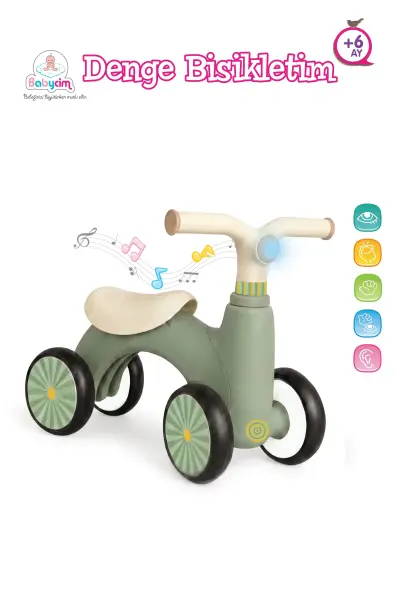 Babycim Işıklı ve Müzikli 4 Tekerlekli İlk Denge Bisikletim