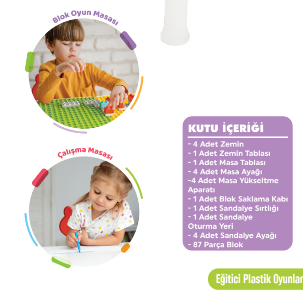 Funcy Mega Aktivite Masa Seti + Sandalye + Bloklar