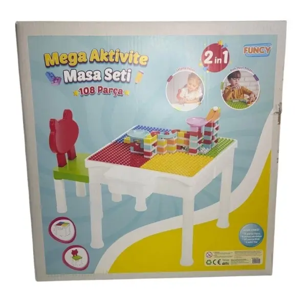 Funcy Mega Aktivite Masa Seti + Sandalye + Bloklar