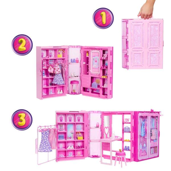 Barbie'nin Rüya Gardırobu ve Bebek Oyun Seti HXD58