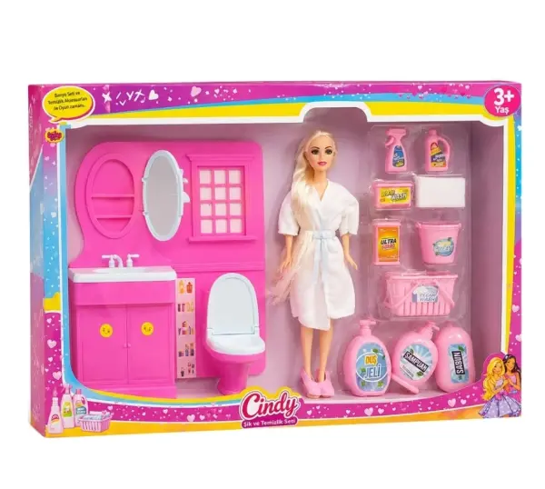 Oydaş Cindy Bebekli Lavabo ve Temizlik Seti - 02465
