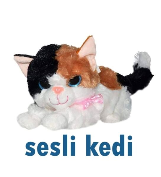 30 Cm Miyavlayan Sesli Peluş Kedi – Sevimli Oyun ve Uyku Arkadaşı 3 Renk