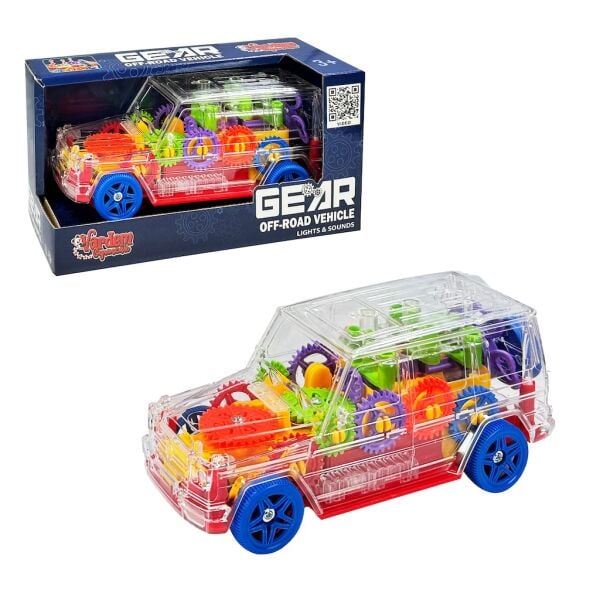 Vardem Işıklı Müzikli Çarp Dön Şeffaf Jeep Oyuncak Araba 18 Cm