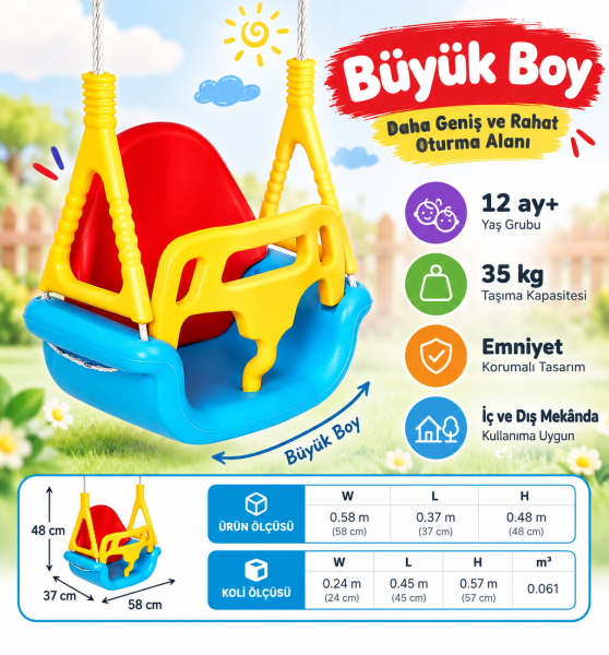 Güçlü Süper Salıncak 5390 – Emniyet Korumalı Çocuk Salıncağı