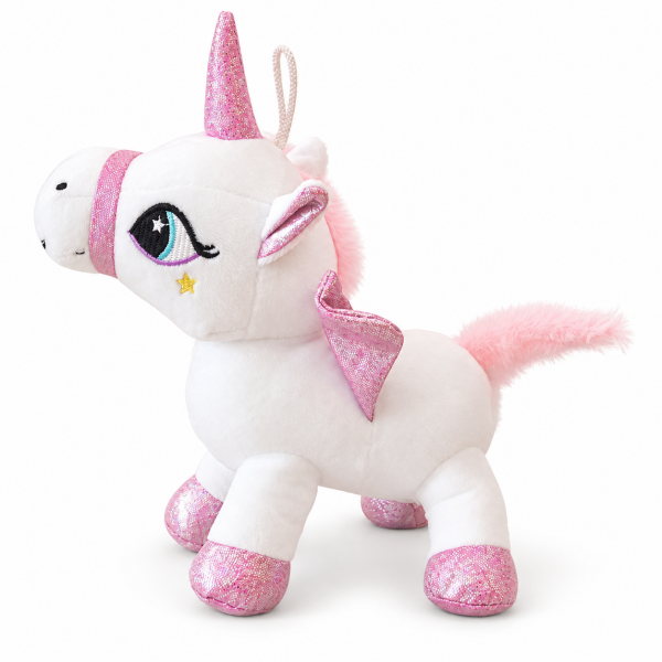 Beyaz Kanatlı Unicorn Peluş Pony 24 cm