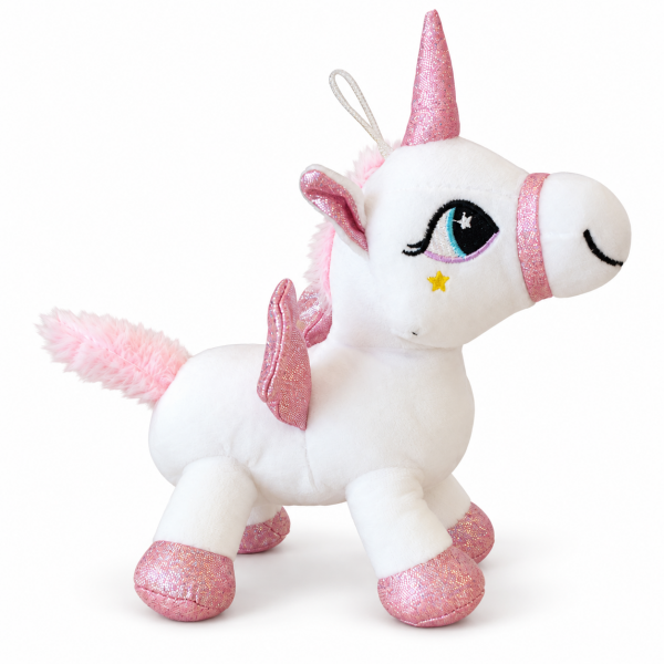 Beyaz Kanatlı Unicorn Peluş Pony 24 cm