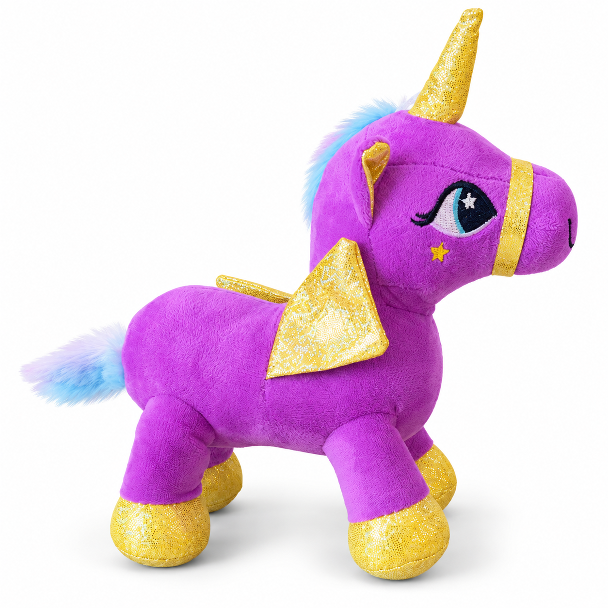 Mor Kanatlı Unicorn Peluş Pony 24 cm