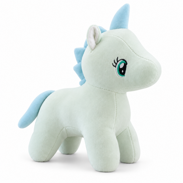 Kalp İşlemeli Camgöbeği Unicorn Peluş Oyuncak 30 × 30 cm