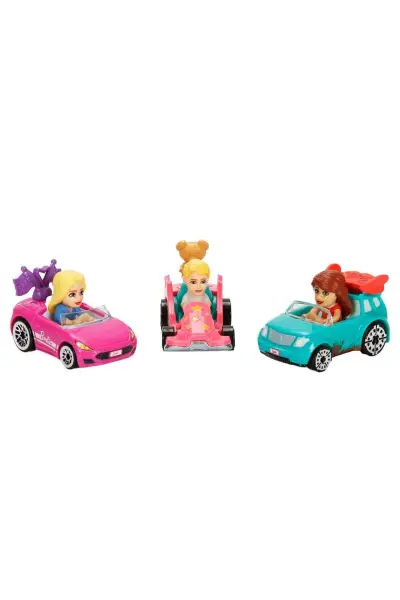 Hot Wheels RacerVerse Barbie 3'lü Metal Araba Seti JDG45