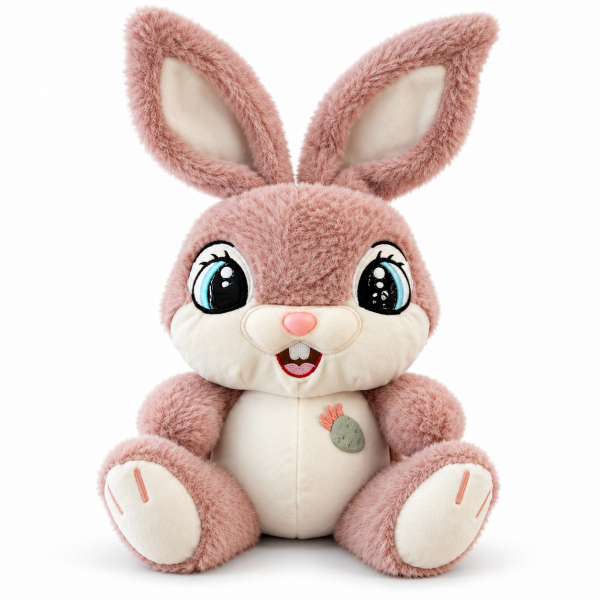 Uzun Kulaklı Sevimli Peluş Tavşan 40 cm - Pembe