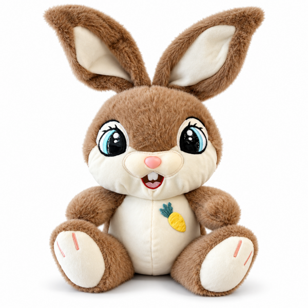 Uzun Kulaklı Sevimli Peluş Tavşan 40 cm - Bej