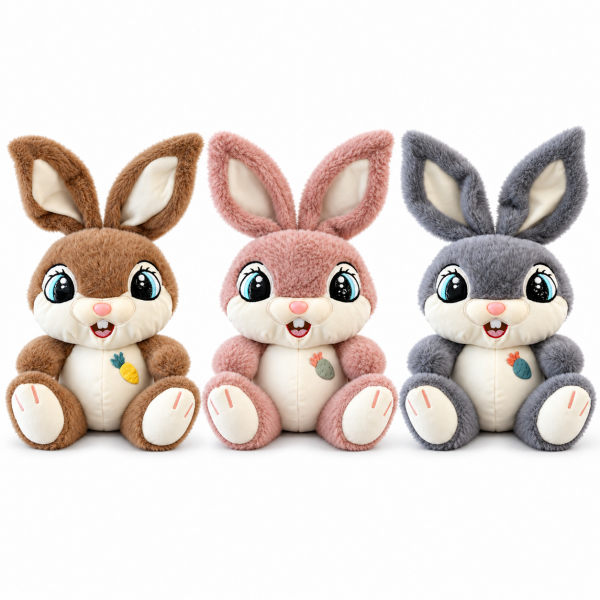 Uzun Kulaklı Sevimli Peluş Tavşan 40 cm - Bej