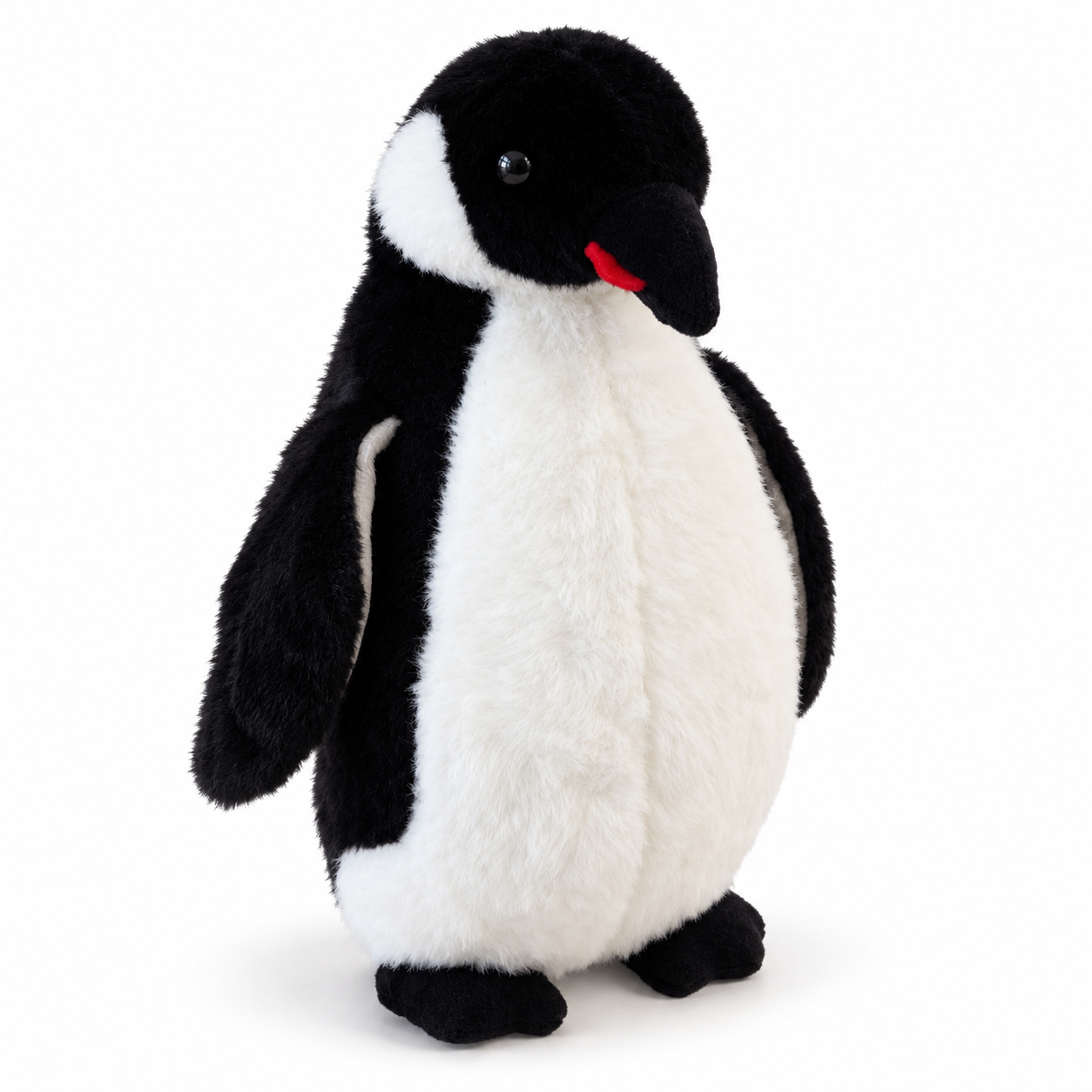 Yumuşak Tüylü Peluş Penguen Oyuncak 30 cm - Siyah Beyaz
