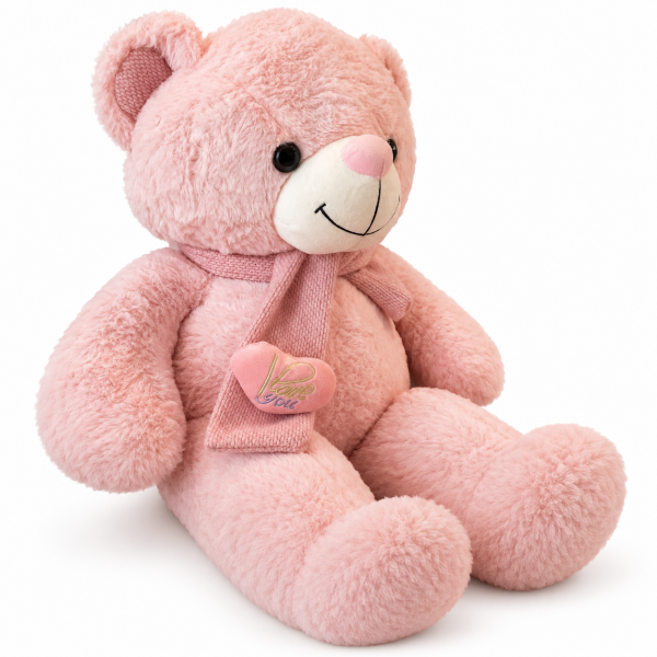 Atkılı Büyük Boy Peluş Ayı 72 cm - Pembe
