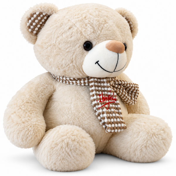 Atkılı Büyük Boy Peluş Ayı 72 cm - Krem