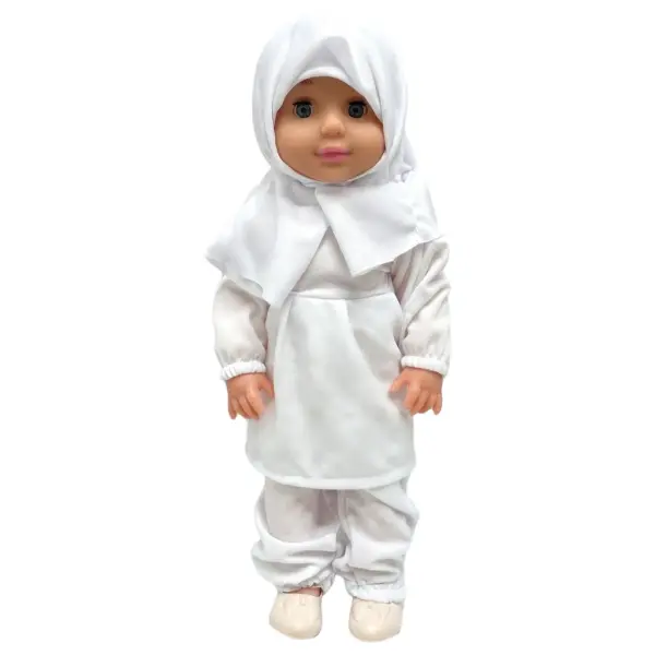 Elif Tesettürlü Dua Eden ve İlahi Okuyan Sesli Oyuncak Bebek – Beyaz