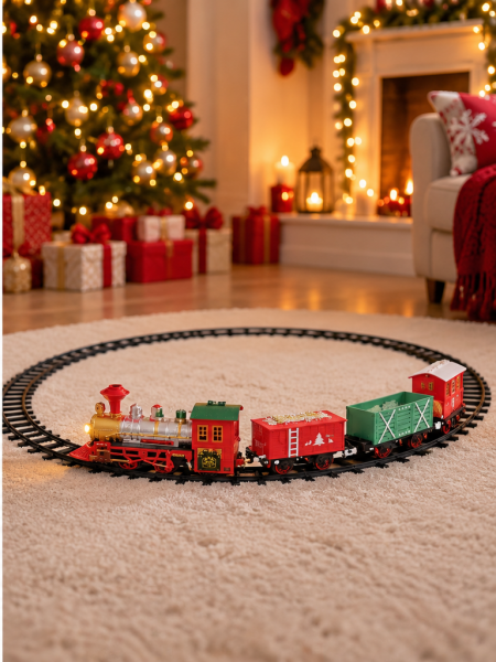 Vardem Işıklı ve Sesli Yılbaşı Tren Seti 19 Parça 93 cm