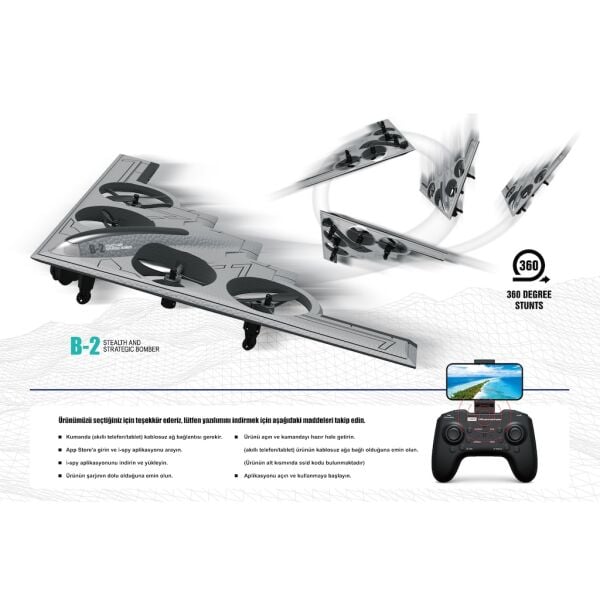 Vardem Kameralı Drone 2.4 GHz Şarjlı Uzaktan Kumandalı Quadcopter İHA GL-777-275