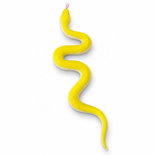 Python Esnek ve Yumuşak Oyuncak Sarı Yılan (40+ cm)