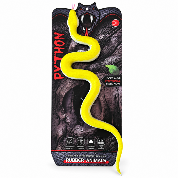 Python Esnek ve Yumuşak Oyuncak Sarı Yılan (40+ cm)