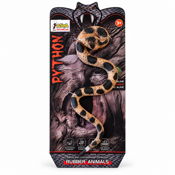 Python Esnek ve Yumuşak Oyuncak Kahve Yılan (40+ cm)