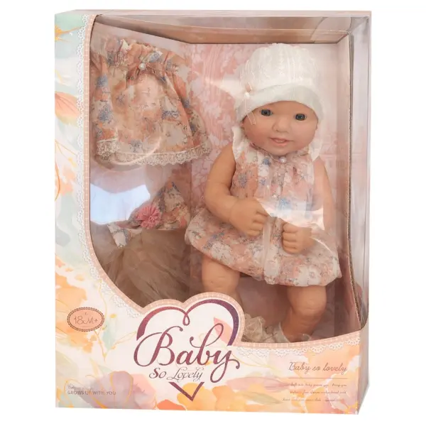 Prestij Gerçek Yüzlü Bebek 34 cm – Yedek Dantelli Elbiseli
