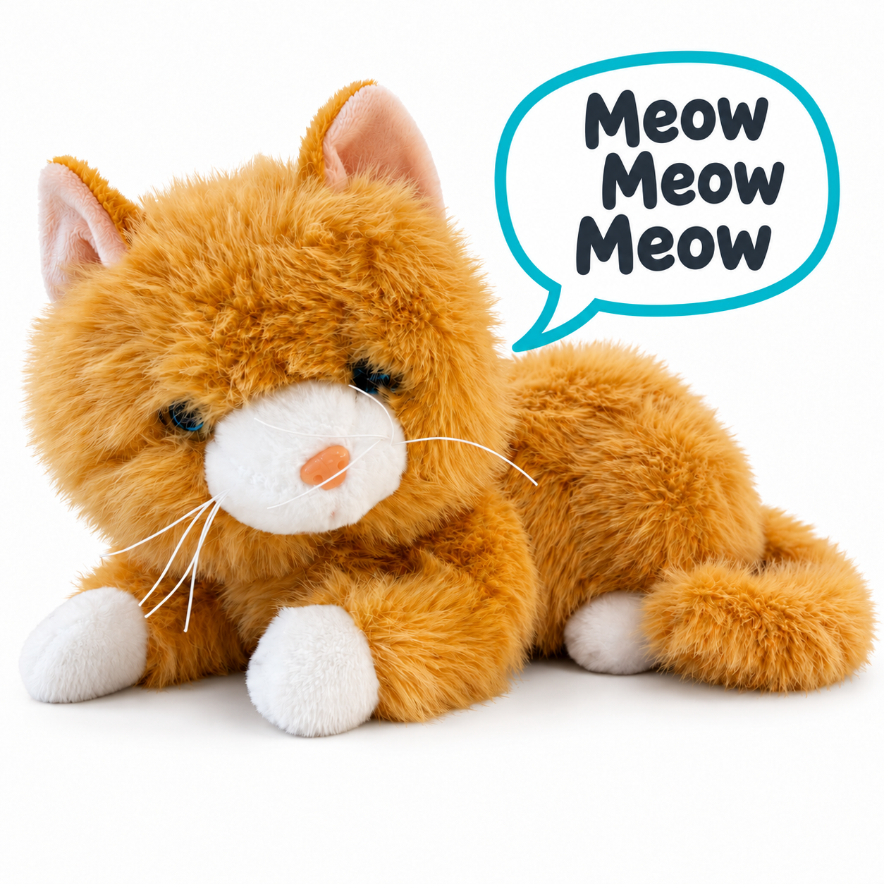 Vardem Miyavlayan Yumuşak Tüylü Peluş Kedi 40 cm – Sarı