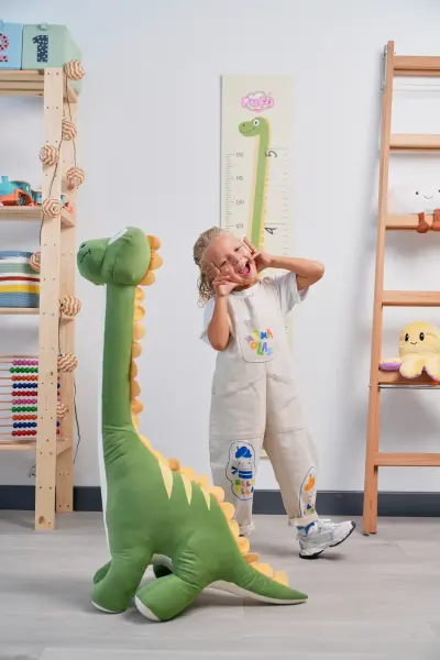 Viral Yeşil Dinozor Peluş Oyuncak 1 Metre – Uzun Boyunlu Dev Dino